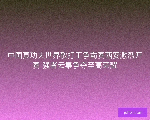 中国真功夫世界散打王争霸赛西安激烈开赛 强者云集争夺至高荣耀