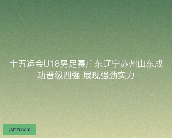 十五运会U18男足赛广东辽宁苏州山东成功晋级四强 展现强劲实力